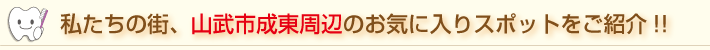 私たちの街、山武市周辺のお気に入りスポットをご紹介